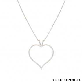 Theo Fennell White Gold Diamond Heart Necklace